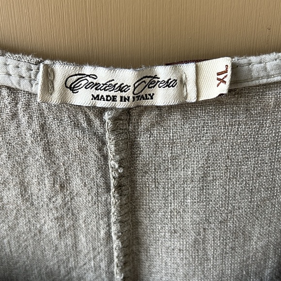 Contessa Teresa Natural Linen Midi to Maxi Dress XL Boho Lagenlook style. - Picture 3 of 9